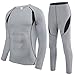 HAINES Biancheria Intima Termica Set Uomo Base Layer Intimo Termico Sci per Palestra Ciclismo Calcio Corsa Nuovo Grigio XL