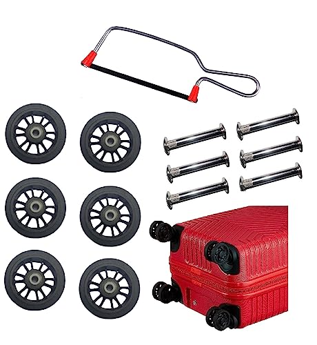 Image of MyViradi Luggage Wheels Only for Replacement and Repair for VIP, Safari, Skybag, Amrican Tourister Suitcases for 8 Wheeler Luggage (6 Wheel+ 1 Cutter)