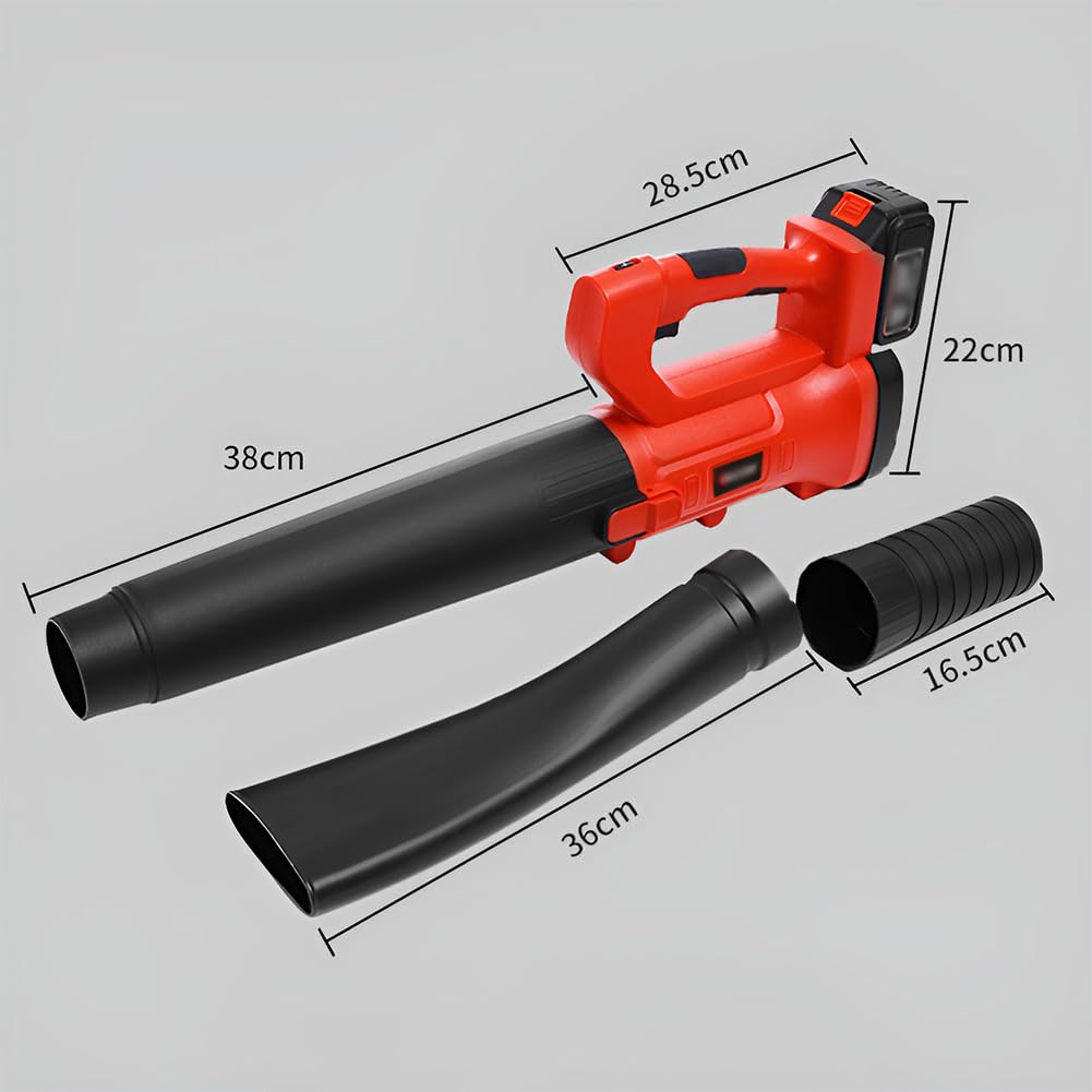 Soplador de hojas eléctrico inalámbrico, soplador de hojas portátil de mano con tubos de extensión, soplador de aire ligero y potente, soplador de jardín, dial de 6 velocidades, para el cuidado