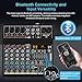 6 Channel DJ Mixer, Professional Audio Mixer, Metal, DSP 99 Preset Effects, Bluetooth Sound Board, 48V Phantom Power, Black USB Xlr Music Streaming Mini Mixing Console, Pa Mixer for PC, Podcast