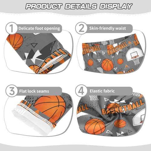 J JOYSAY Basketball Rebounds Gray Girls Leggings Soft Comfortable Stretchy Kids Girls Capri Leggings Size 4-10T3