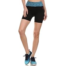 ShoSho Womens Active Wear Shorts Fold Over Blue Waistband