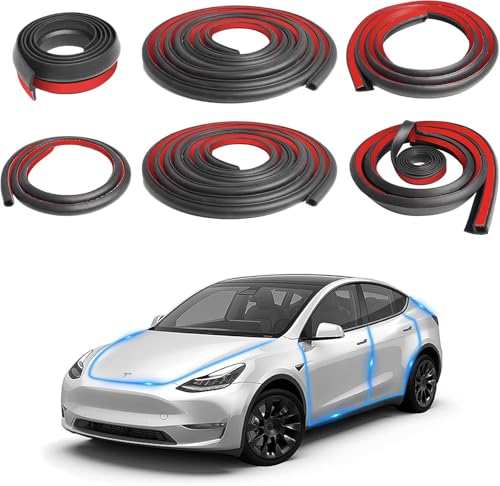 Storystore Car Door Seal Strip for Tesla Model Y Window Seal Self Adhesive Soundproofing Weather Stripping Kit Car Door Seal Strip Window Self Adhesive Soundproofing Weather Stripping Kit Rubber