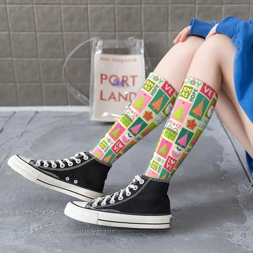 Image of Knee High Socks for Women Girls Fashion Women's Festival Stockings for Casual Running Work Travel