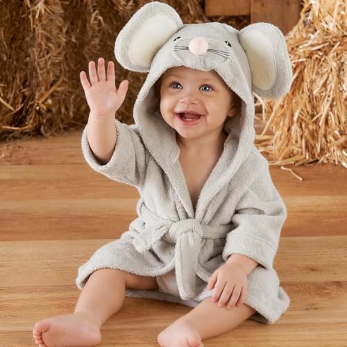 Image of Baby Boy Bathrobe Hooded Towels Unisex Infant Bath robe Towel For Toddle Terry Ultra Absorbent Durable Blankets