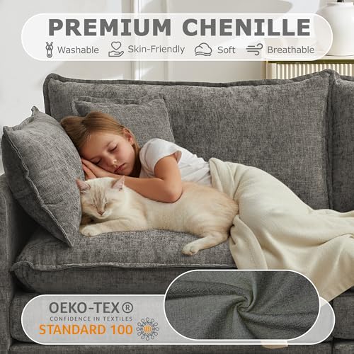Image of 78 inch Modular Sectional Sofa, Cloud Loveseat Couch for Living Room