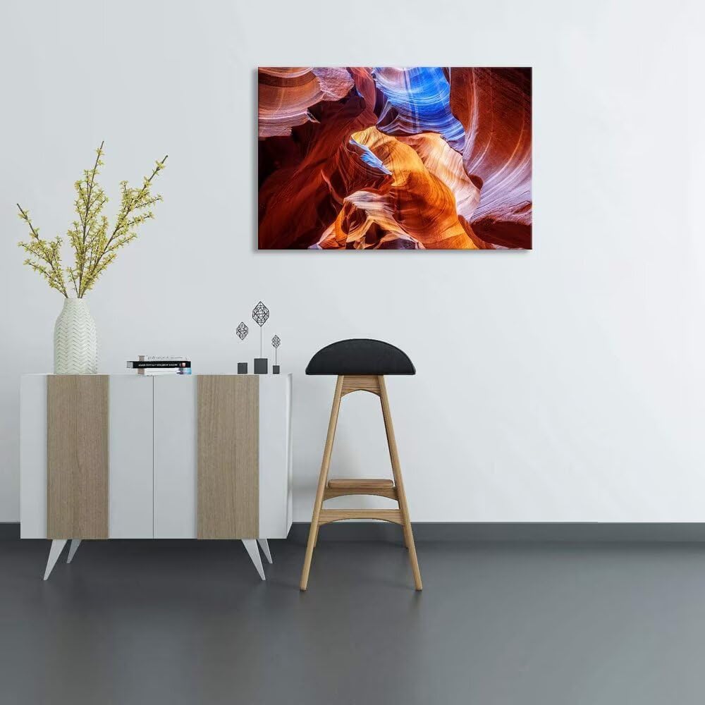 chenchenArt USA Arizona Antelope Canyon Wall Art for Living Room Bedroom Bathroom Home Decorations Abstract Art Canvas Prints Framed Ready to Hang(28''H x 44''W)