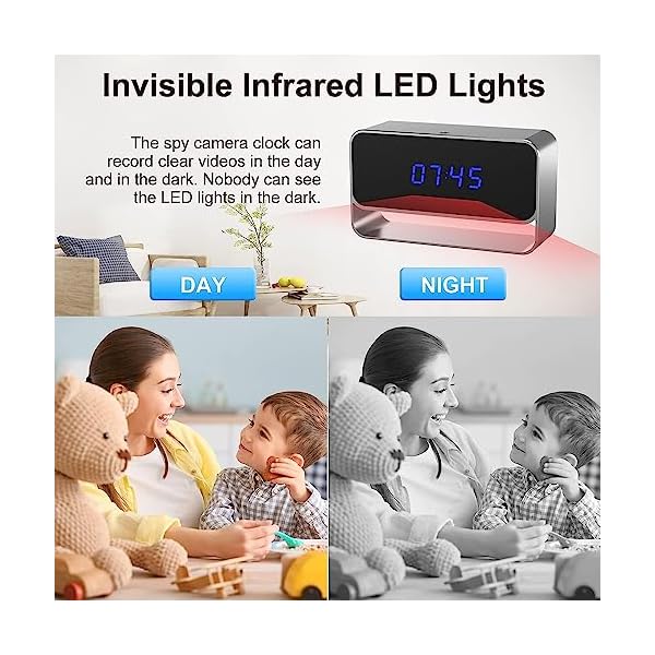 LIBREFLY Hidden Camera Clock FHD 1080P WiFi Spy Camera Mini Wireless Nanny Cam Indoor Home Office Security Night Vision Motion Detection - Image 5
