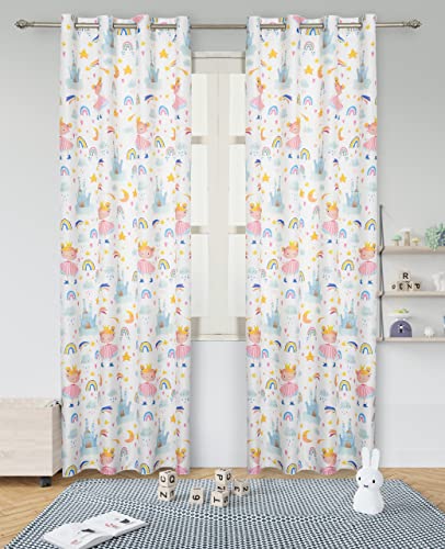 Dalina Textil   Cortinas Infantiles Niño Dos Paneles de 140x260cm  Cortinas Juveniles Animales para Habitación Sala de Estar 2 Piezas Patrón Infantiles