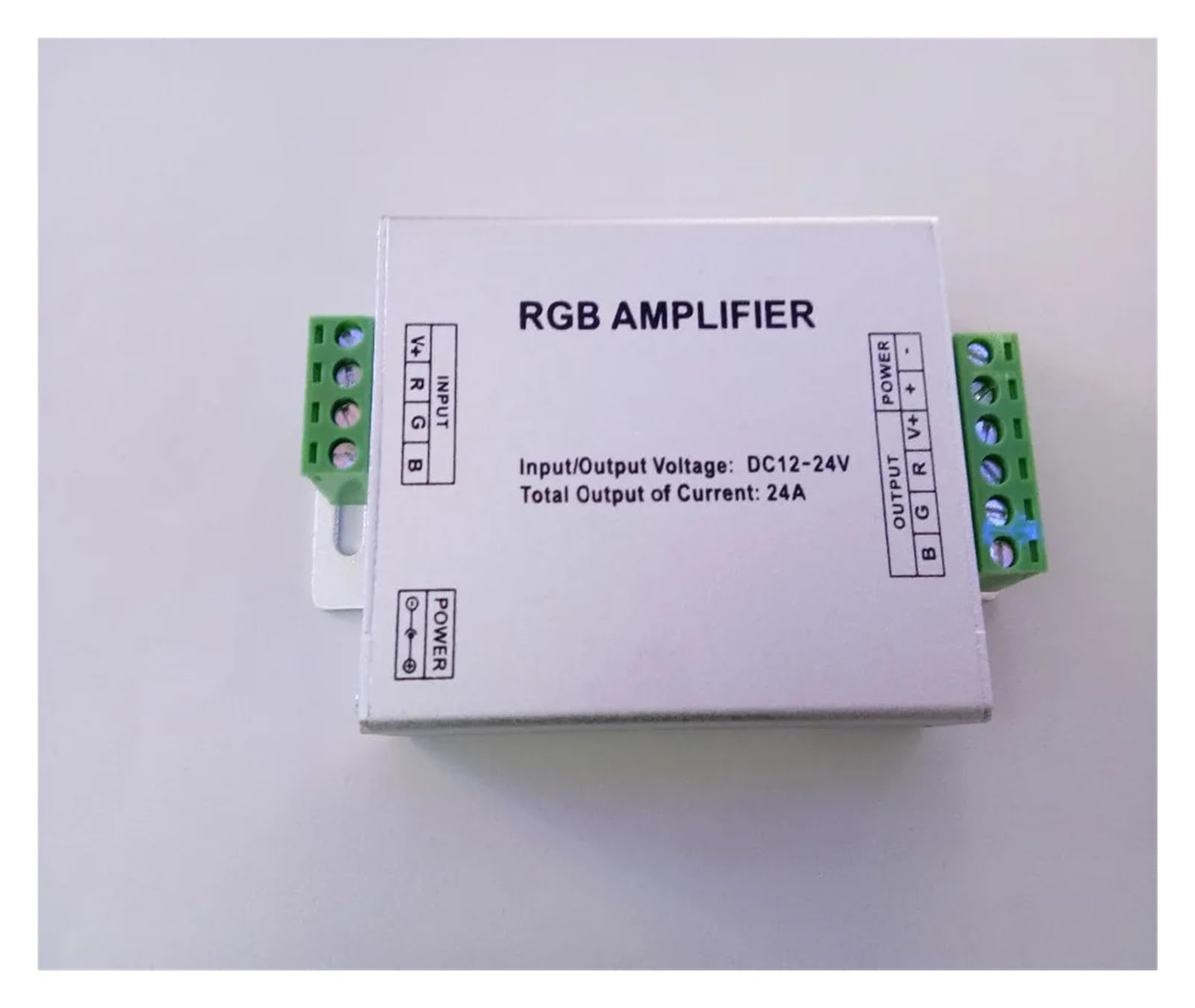 Sterownik wzmacniacza sygnału RGB 12 V/24 V 24 A, kompatybilny z paskami świetlnymi SMD 3528, 5050, 5630 5730