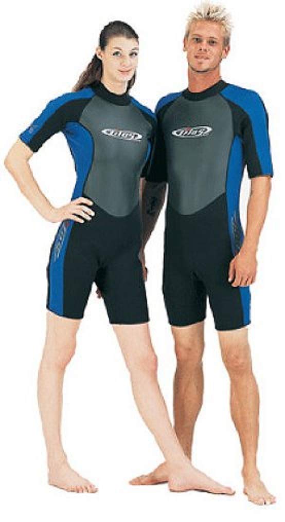 Men's Tilos 2mm Skin Chest Shorty Wetsuit - Black/Blue (Size Large)