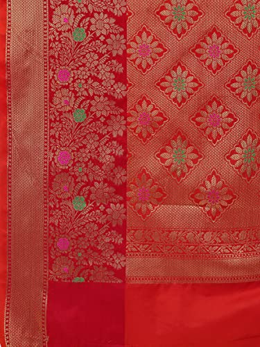Image of EthnicJunction Women's Woven Embellished work Banarasi Silk Blend Saree with Blouse Piece