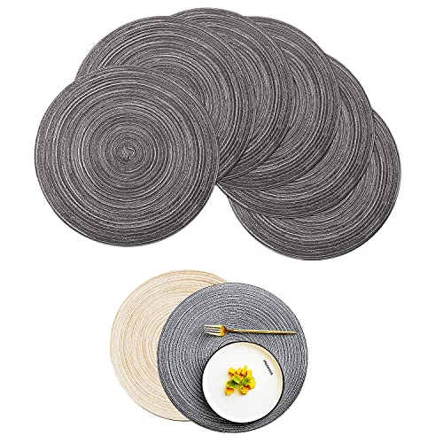 Coussins Ronds 6 Ensembles de Coussins tissés à la Main lavables et résistants à la Chaleur pour la Table de Cuisine Coussins tissés lavables et antidérapants Cover