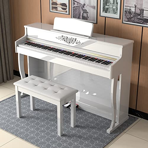 88 Touches Piano Numérique Lesté Hammber Action Clavier Électrique Piano Support Bluetooth MIDI Avec Support De Meubles, Triple Pédale, Tabouret for Débutants Et Professionnels (Color : White_With li - Les Beatles, Paul McCartney, John Lennon, RIngo Starr, George Harrison 88 Touches Piano Numérique Lesté Hammber Action Clavier Électrique Piano Support Bluetooth MIDI Avec Support De Meubles, Triple Pédale, Tabouret for Débutants Et Professionnels (Color : White_With li – Image 3