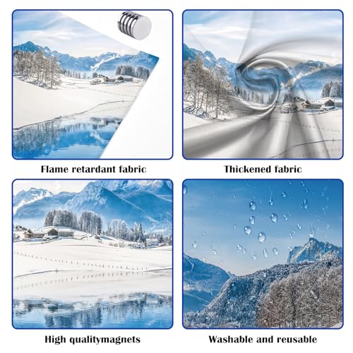 Image of ANGSYLTH 8 Pcs Fluorescent Light Covers - 4 x 2 Feet Covers for Ceiling Lights, 8 x 10 Magnetic Light Filters for Classroom, Office, Hospitals (Winter - Snow)