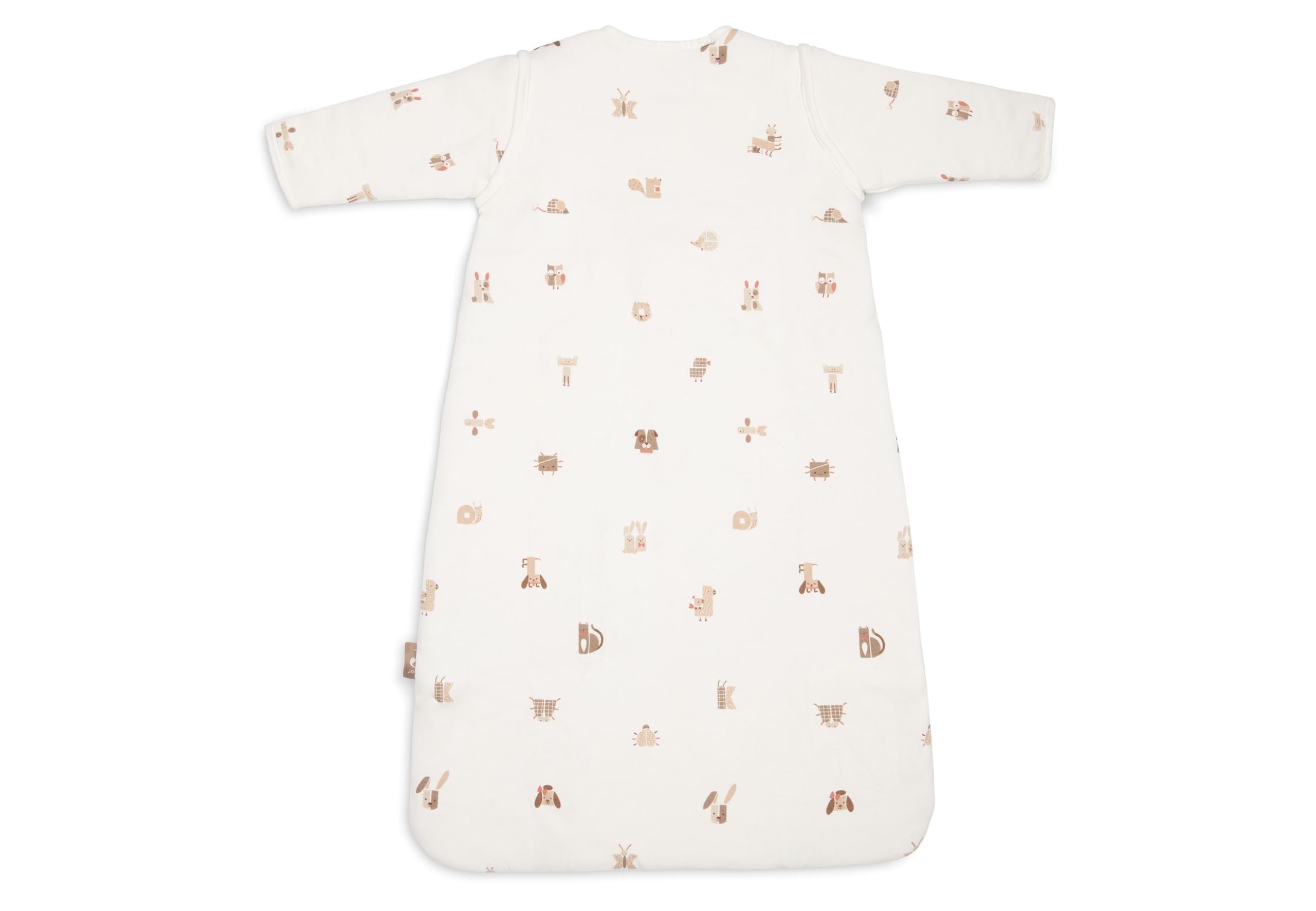 Jollein Śpiwór niemowlęcy – 110 cm – Animal Friends – bawełna – 2,5 do 3,5 TOG – zdejmowane rękawy – certyfikat Öko-Tex – śpiwór dla niemowląt – śpiwór zimowy – również na wiosnę i jesień