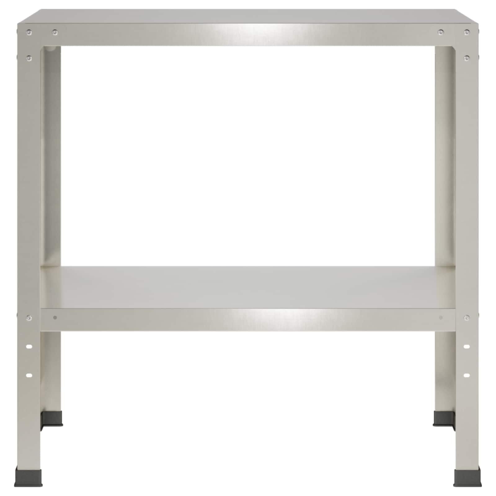 vidaXL Tavolo da rinvaso 80 x 40 x 80 cm Acciaio Inox Argento