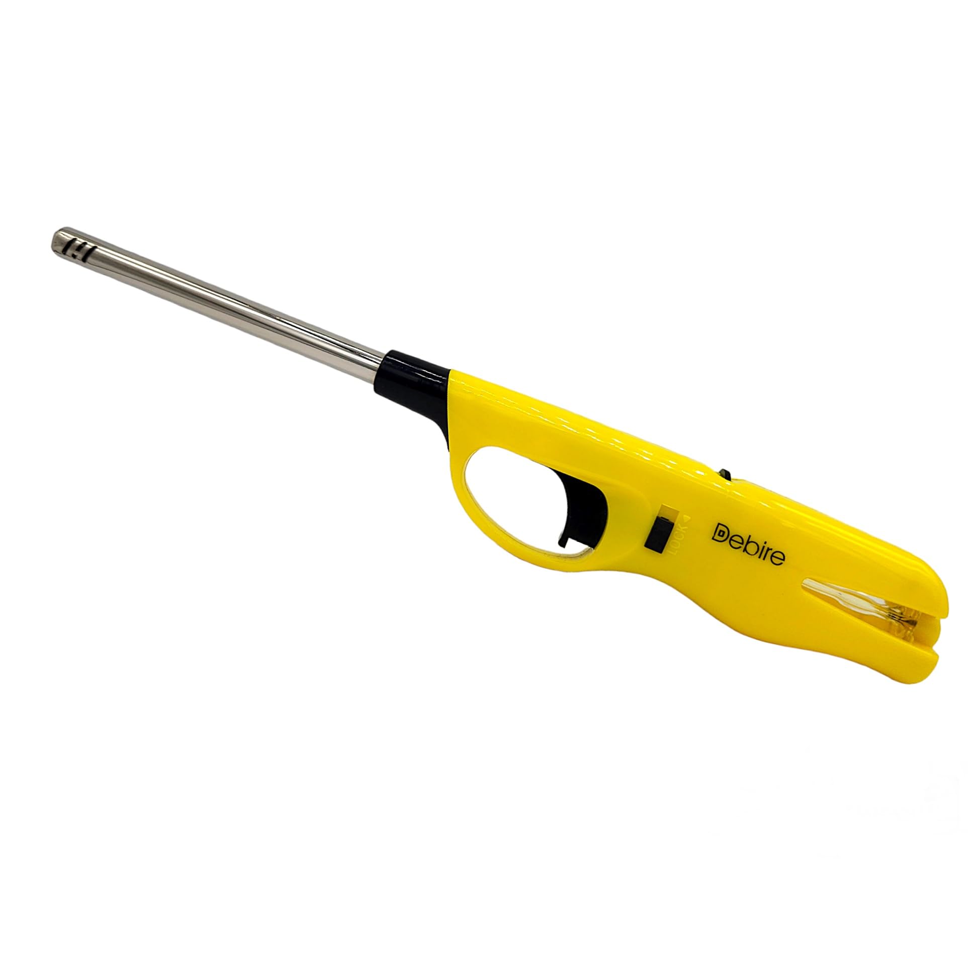 DEBIRE Steel Plastic Kitchen Gas Lighter Flame Adjustable, Refillable Safe & Secured (Dark Yellow,1)-image-30