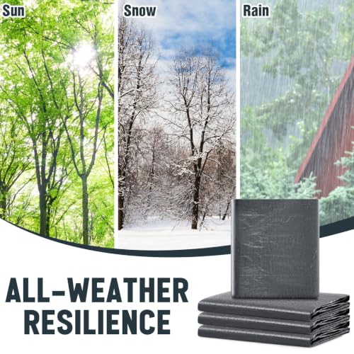 Image of 4 Pack 8 x 10 ft 5.5 Mil Tarps Heavy Duty Waterproof Tarp Multi Purpose Tent Cover for Home Boats Cars Camping Patio Furniture Roof Emergency Rain Protective Cover, Grey