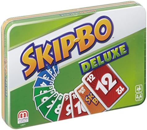 Skip-Bo Deluxe Version In a Tin, Interactive Game Play, Ages 7 and Older, L3671