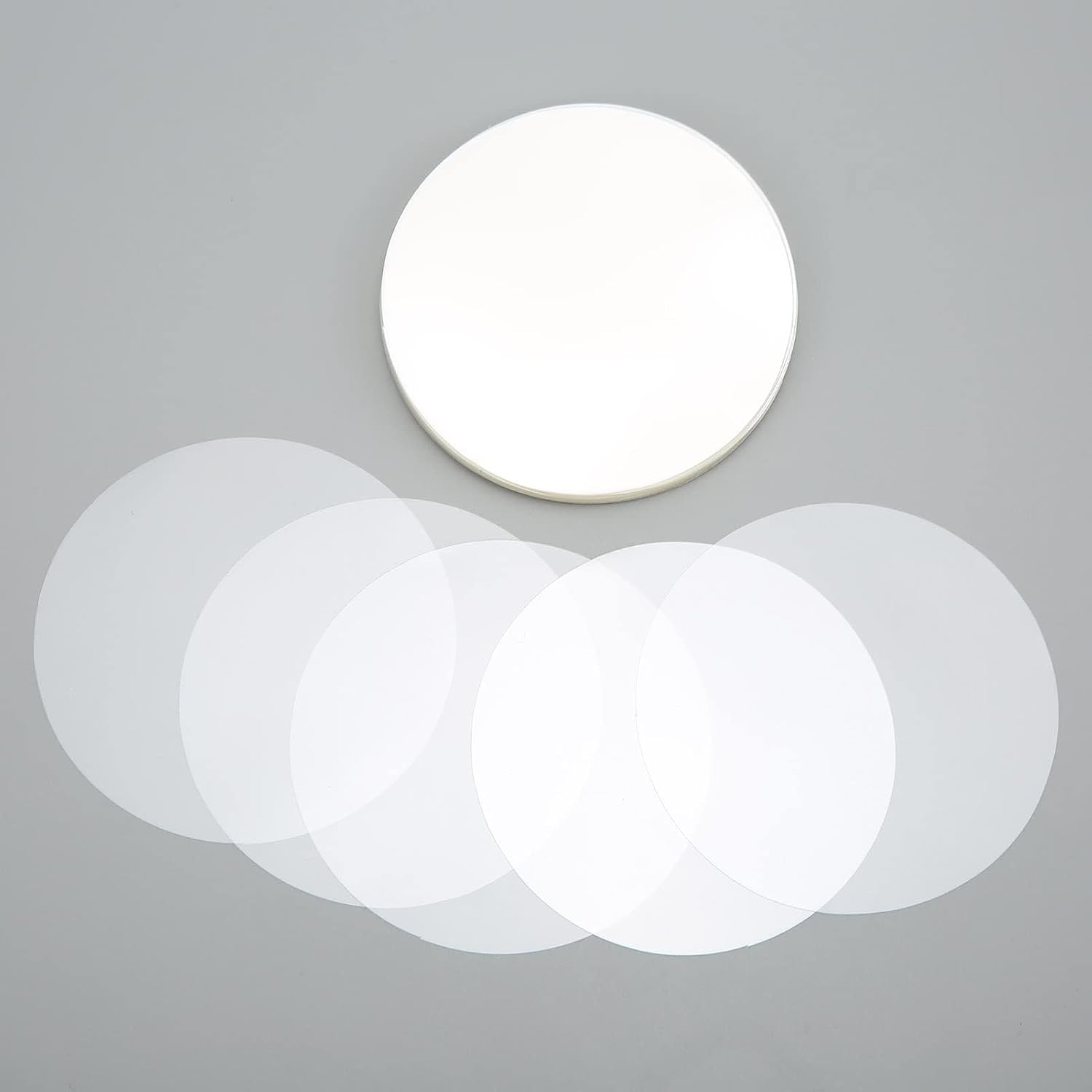 Cyrank Badge Film, 100PCS Plastic Circle Mylars Clear Film Button Making Supplies Circle Button Making Parts Mylars Protective Cover (58mm)