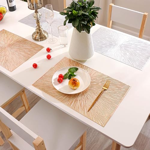 Set de table doré facile à nettoyer pour protéger votre table des taches - 4