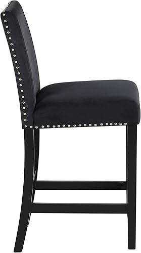 Miniatura 5 de ERDAYE Juego de 5 piezas de altura de mostrador con 1 mesa de mármol sintético y 4 sillas de asiento tapizadas de terciopelo para el hogar, cocina,