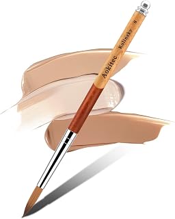 Aokitec Kolinsky Acrylic Nail Brush #8 Sable Acrylic Brush for Nails Wood Nail Art Brush for Acrylic Application Manicure Tool