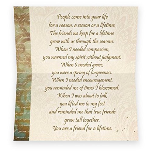 Smiling Wisdom - Bronze Leaf Friendship Reason Season Lifetime Friend Mini Greeting Card And Keychain Gift Set - Women Good True Best Friend - Leaf 2.25X1.25 - Antique Bronze #TOP4