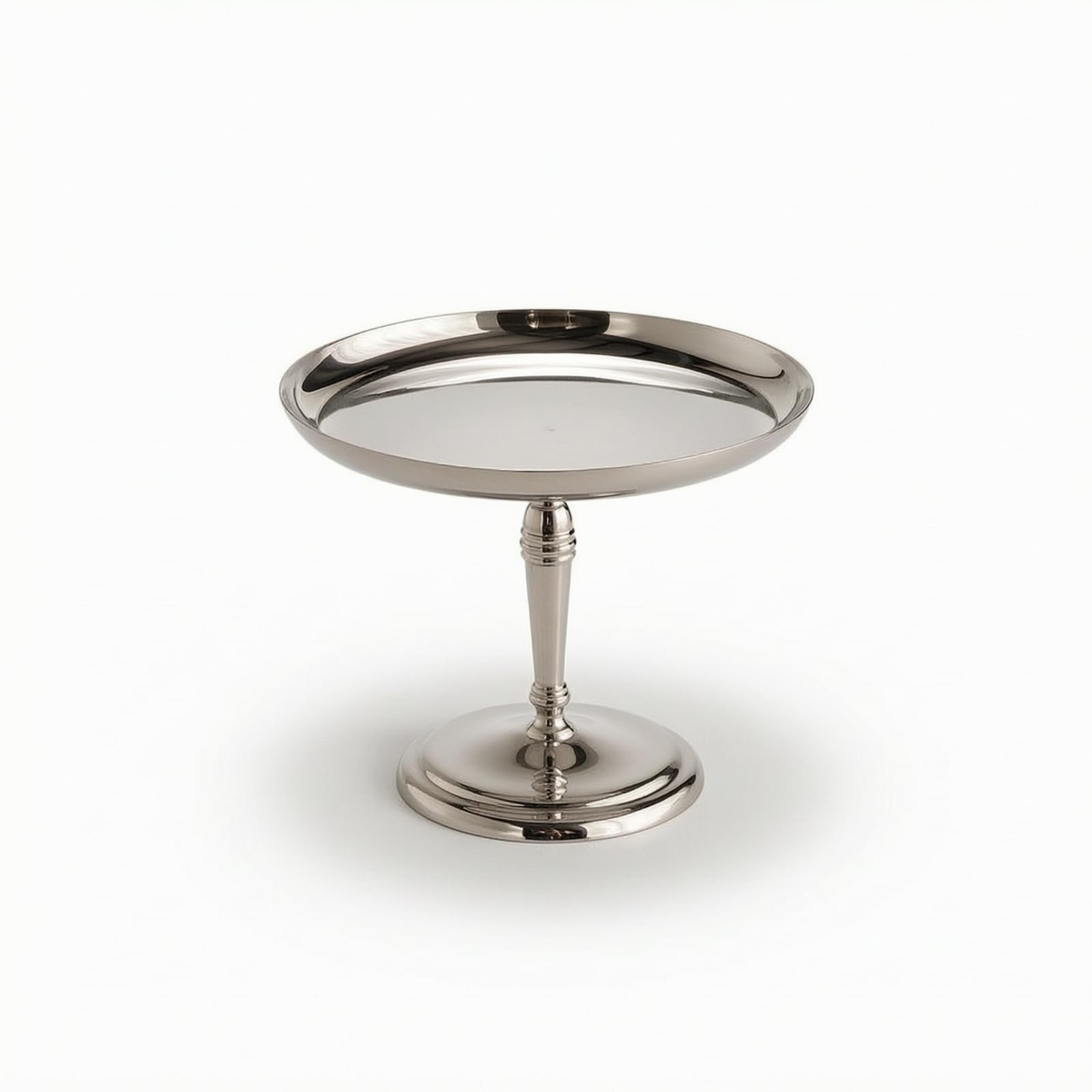 Porta Dessert in Acciaio Dectivo Alzata Monoporzione Resistente Vassoio da Dessert Rotondo per Pasticceri, Pasticceria, Ricevimenti, Piccolo 14 11cm, Nordico, Semplice