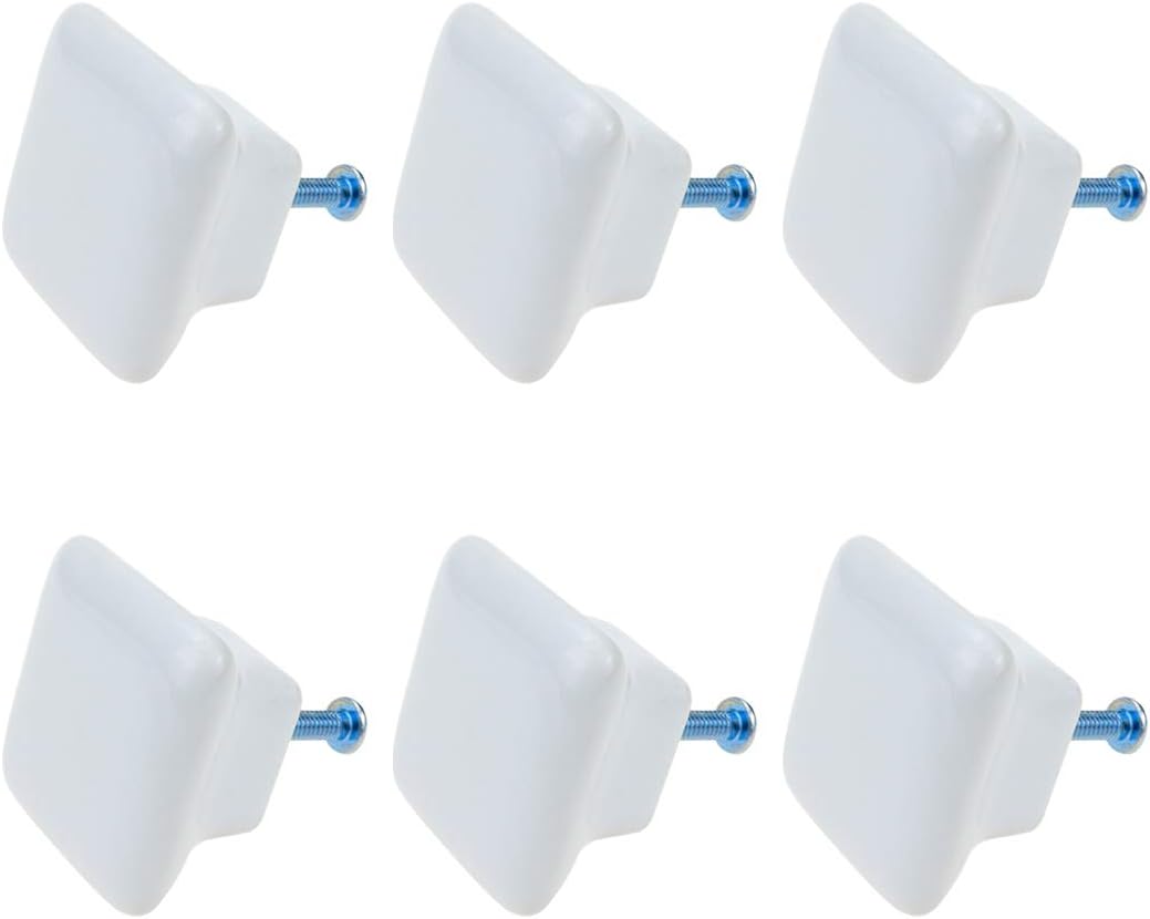 Buy Bitray Square Knobs Ceramic Knobs White Pull Handles for Drawers