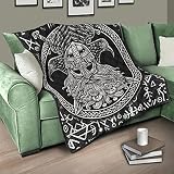 IUBBKI Odin Raven - Colcha vikinga (130 x 150 cm), color blanco