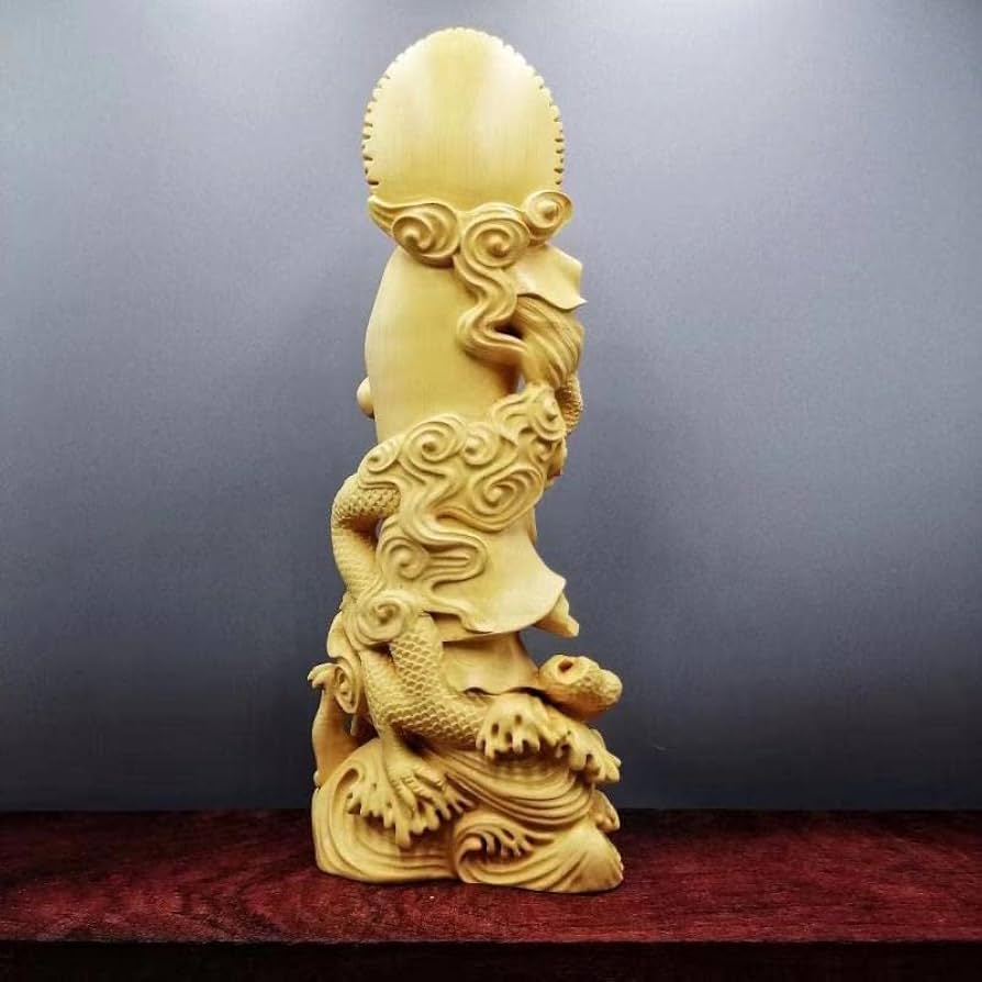 Amazon｜dsdsad 木彫り仏像【海龍観音菩薩】（観音像）20.5cm
