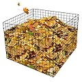 Compost Bin Outdoor, Square Mesh Garden Wire Compost Bin for Stacking Leaves and Yard Waste 36X36X28 Inches