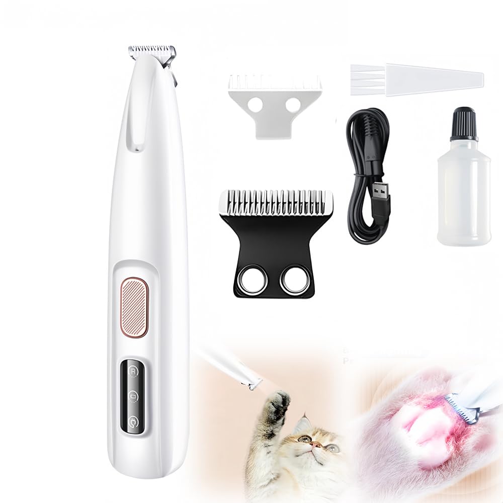 ANYSENT Dog Paw Trimmer, 2025 New Pet Micro Precision Trimmer Multifunctional Dog & Cat Hair Shaver,Pet Hair Clippers with LED Light Low Noise for
