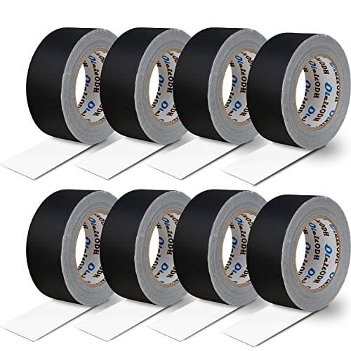 8 Pack Of Black Gaffer Tape – 30 Yards X 2 Inch Wide – Waterproof, No Residue - Cloth Fabric Gaffers Tape For Photography, Hvac, Gaff Or Gaffers Labeling, Painters And Pro Duct Repair Value Pack #TOP7