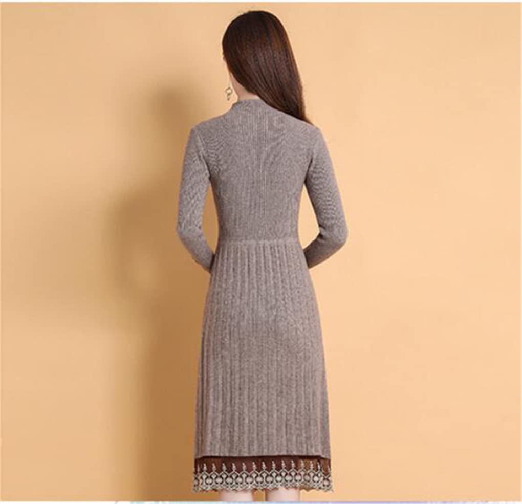 Suvoiier Otoño Invierno Vintage Encaje Vestido Mujeres Bodycon Fiesta Negro Vestido Maxi Vestido, azul, XXL