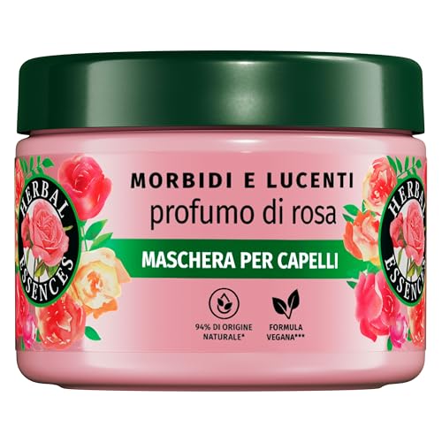 Herbal Essences Maschera per Capelli Morbidi e Lucenti, per Capelli Secchi, Essenza di Rosa 300ml