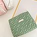 BILIPOPX 2 Pack Kawaii Cute Makeup Bag Aesthetic Travel Quilted Cotton Cosmetic Bag Organizer Toiletry Pouch for Women Teen Girls (Green Spring)