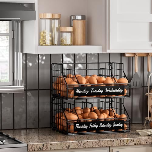 Egg Basket for Countertop, Egg Holder Countertop with 5 Dividers