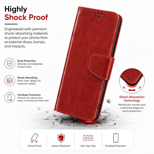 Image of SBMS Flip Cover for Oppo K13 5G Back Cover Case with Magnatic Closure | Inbuilt Stand | Card & Money Pocket (Brown)
