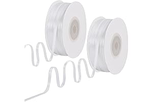 200 Yards Satin Ribbon, Thin White Satin Ribbon for Crafts