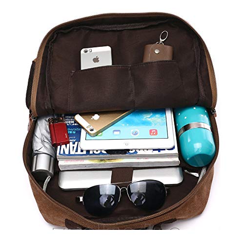 Mochila Masculina De Lona Resistente E Detalhe Em Couro Exclusiva