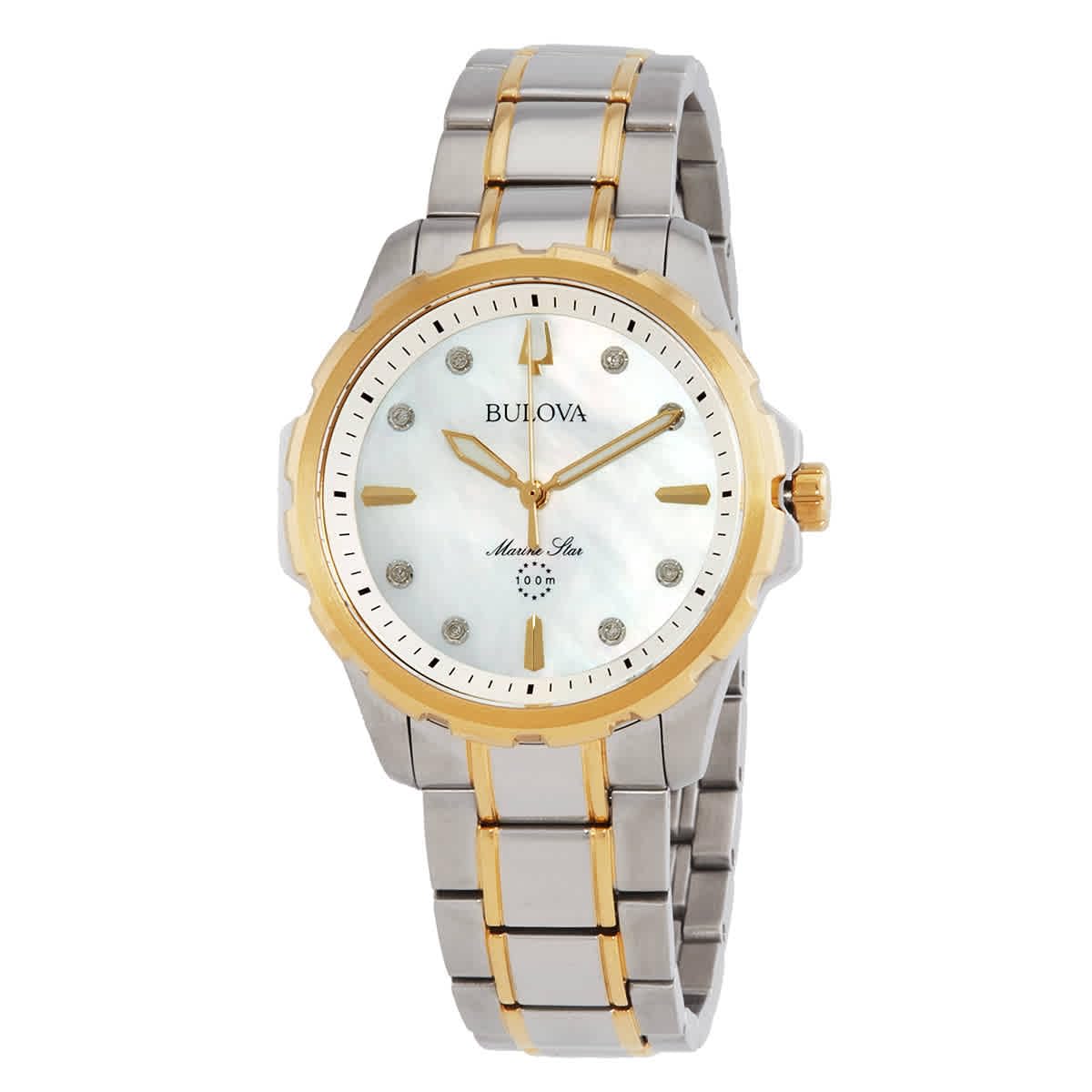 Bulova 98P227 Montre analogique Automatique pour Femme avec Bracelet en Acier Inoxydable, Or, Classique