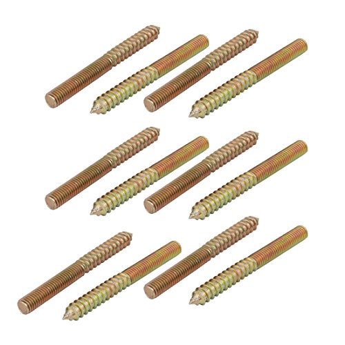 Aexit M8x80mm Carbon Home Hardware Steel Zinc Plated Hanger Bolt 12pcs Model:15as644qo138