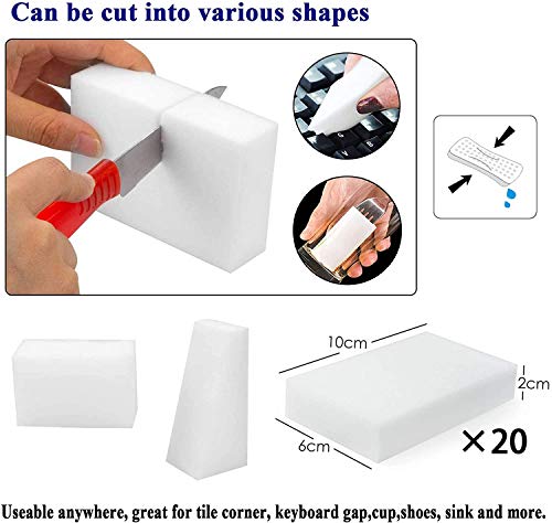 20 stuks Magic Gum Spons, vuilwisser spons, wonderreinigingsspons, vlekgum, nano-melamine sponzen, wand Magic Eraser (A) - Image 3
