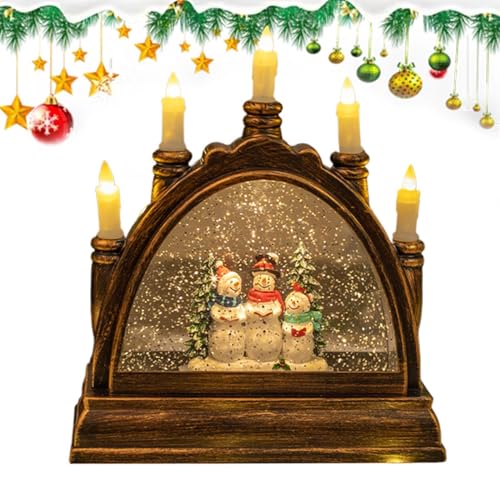 Linterna musical para el hogar con efecto de nieve brillante y luces LED 8