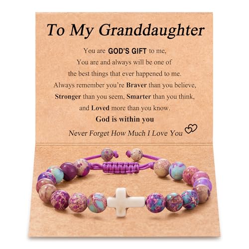 Tarsus Cross Bracelet for Granddaughter - Birthday, Christmas Stocking Stuffers for Teens Girls - Gifts from Grandma