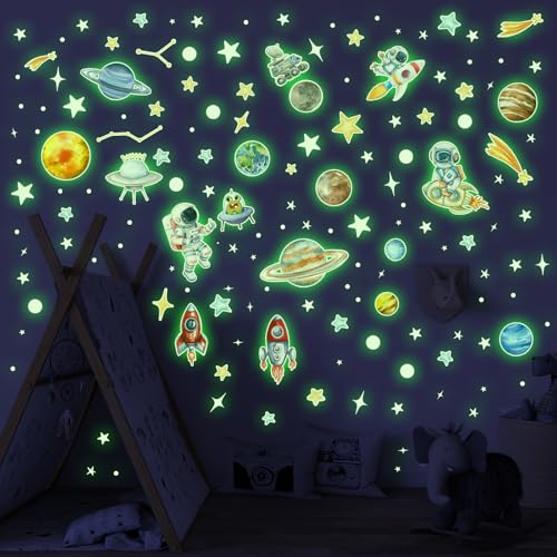 Stickers Glow in The Dark Espacio 155 piezas miniatura 6