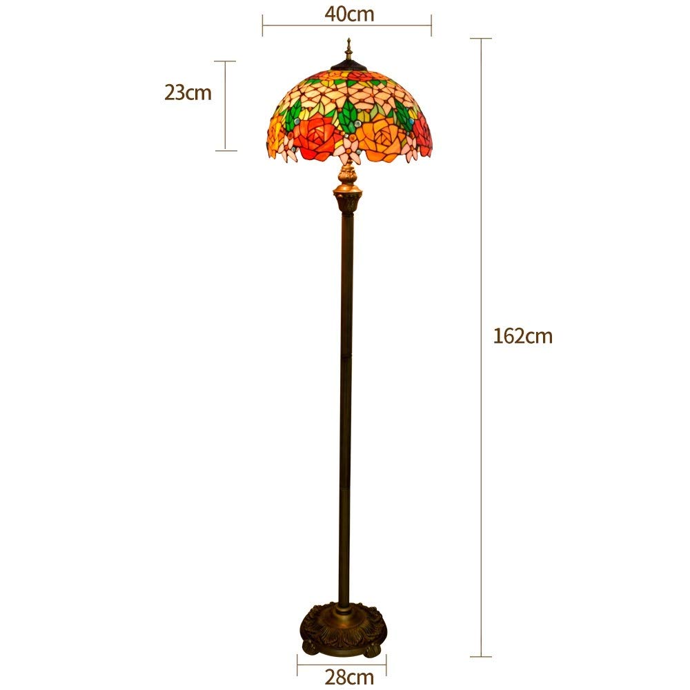Lampa Podłogowa Tiffany,Stojąca,Do Czytania,16 Cali,Styl Europejski,Wysokiej Jakości,Wielokolorowa,Różowa,Szklana Lampa Podłogowa,Czysta,Pionowa Lampa Do Czytania,Do Gabinetu